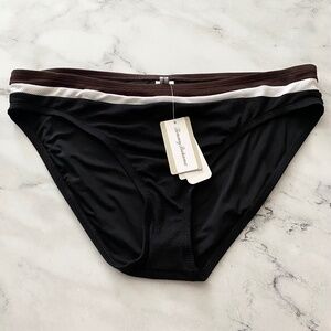 Tommy Bahama Nwt Island Cays Colorblock Black Hipster Swim Bikini Bottom